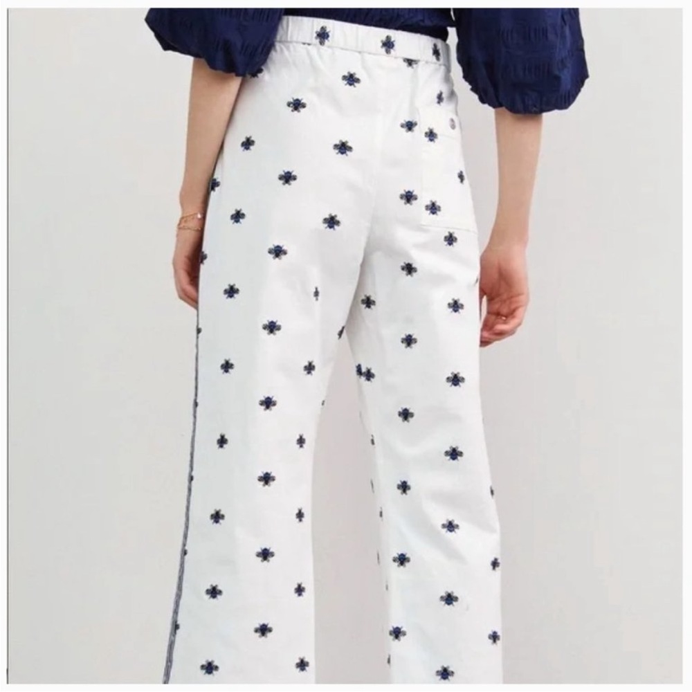 Maeve High Rise Classic Track Pants with Bees and Side Stripe small - Picture 3 of 5
